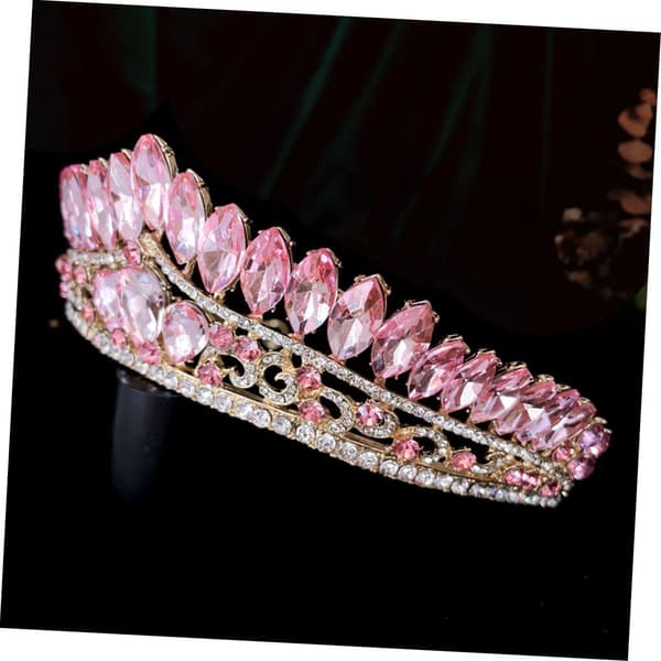 Brude Rhinestone Krone Pandebånd til Kvinder Elegante Bryllupstilbehør