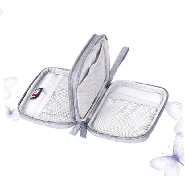 Dobbelt Lag Datakabel Lader Bag 2.5 Tommer Harddisk Oppbevaringsbag Kabelhåndtering for Reise Tilfeldig