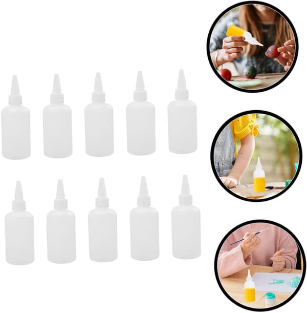 Genomskinliga pigmentflaskor 20 st 100 ml påfyllningsbara klämflaskor med pip