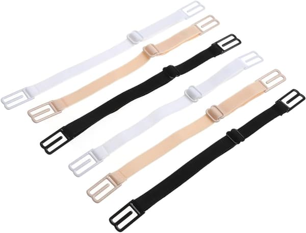 3 par sklisikre stroppeholdere, elastiske skulderstropper for trening, klips, hudfarge