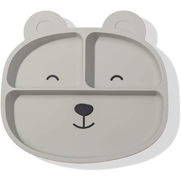 Plate Baby Sklisikker Silikon Placemat Barneplacemat Plate Tegneseriebjørn Anti-skli Barneplate