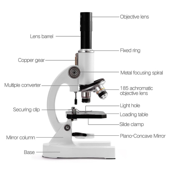 64x-2400x monokulaarinen optinen mikroskooppi lapsille