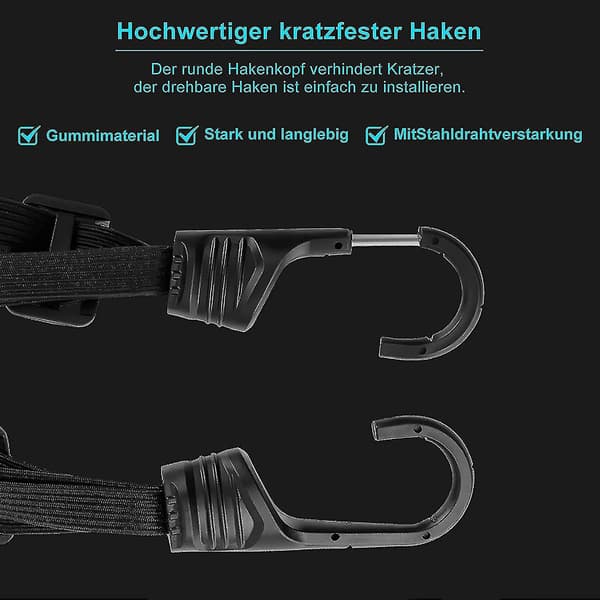2 Stykker Bagage Strop, Elastisk Strop Ekspander Med Krog, Korte Stropper Gave