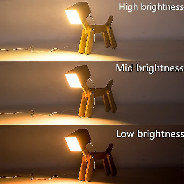 Moderne Design Trebordlampe LED Dyr Hundelampe Dimmer Bordlampe Belysning