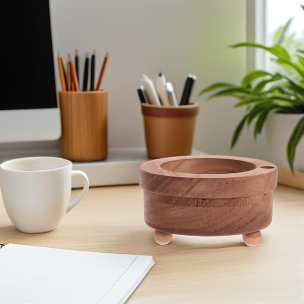 Mugghållare i trä för engångsmuggar, liten rustik kaffemugg