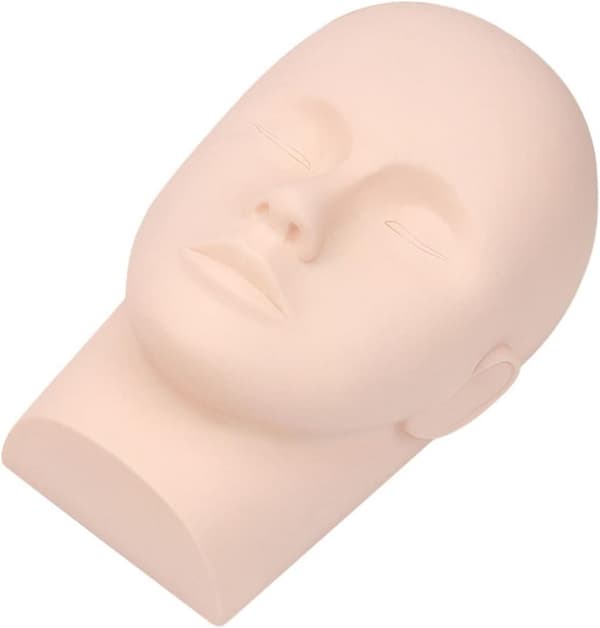 Vipper Mannequin Hode for Øyenvippeforlengelse Praksis, Silikon Sminke Mannequin Hode