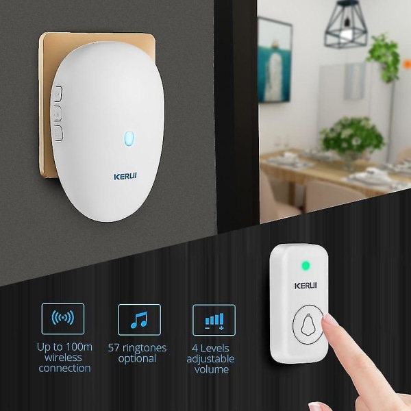 Smart ringeklokke Home Security Trådløs ringeklokke 57 Klokkeklokke 100m