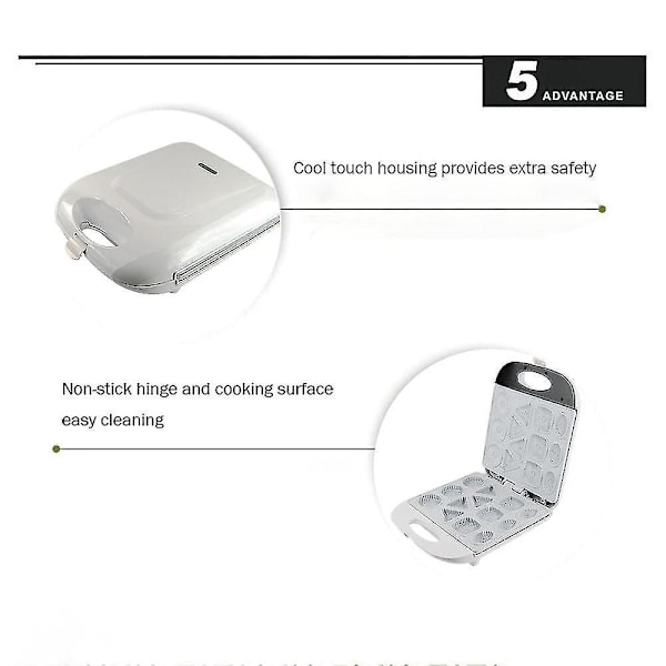 Mini Pie Maker Quiche Non-Stick Kogeplade Elektrisk Grill
