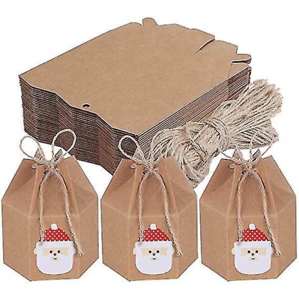 50 st julfest presentförpackningar Hexagon Kraftpapper Godis