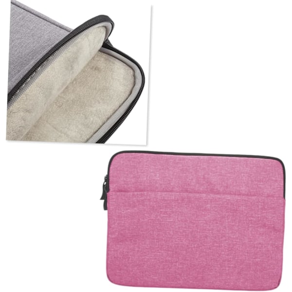 Beskyttende taske til bærbar computer 15,6'' Laptop Sleeve Case Bærbar Taske Lynlås Enkel Stilfuld Rosafarvet