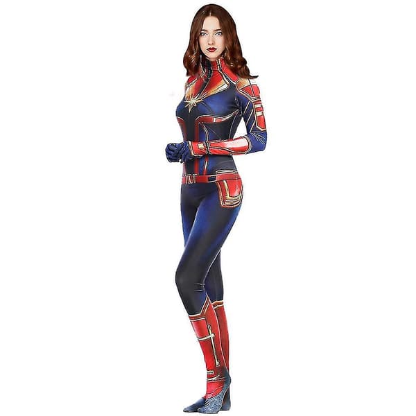 Kostume til kvinder - Captain Marvel Bodysuit L