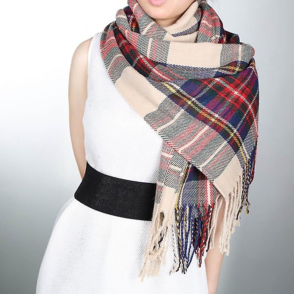 Tæppe Oversized Tartan Tørklæde Plaid Ternet Wrap Sjal