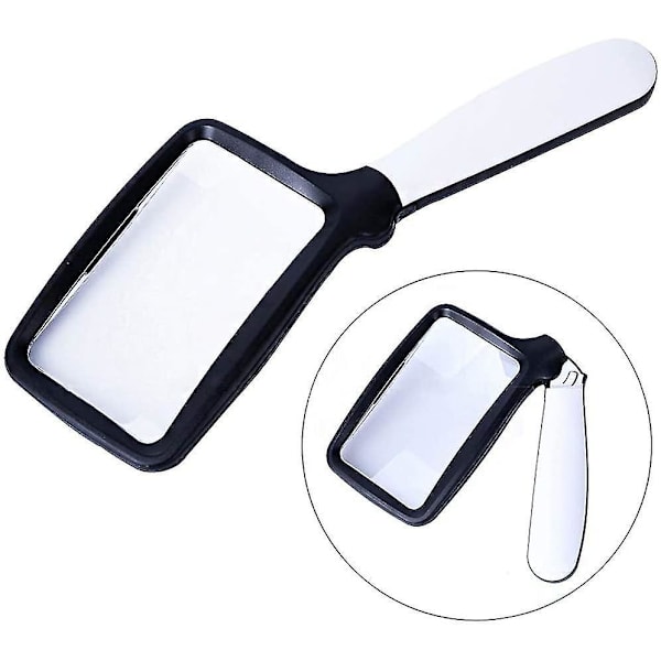 2x Foldbar Forstørrelsesglas med 5 LED-lys - Bærbar håndholdt Lupe