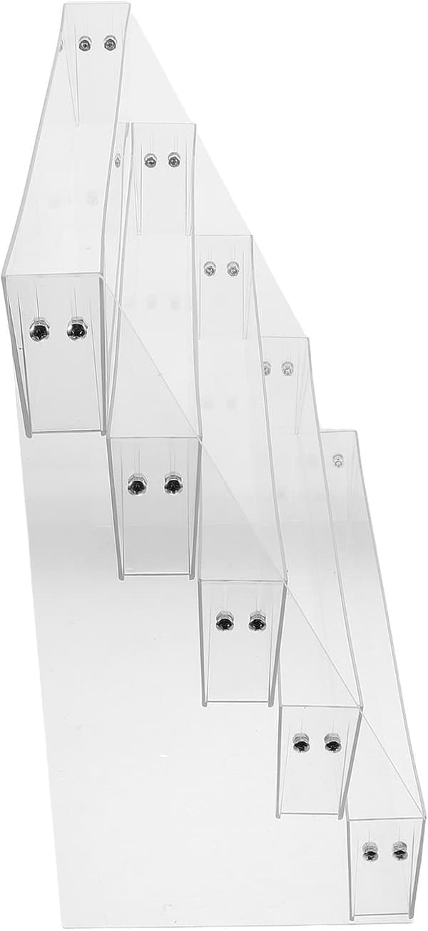 Akryl Kort Display Rack 5-lags Trappe-Trin Organizer Multifunktionel Opbevaring til Kosmetik