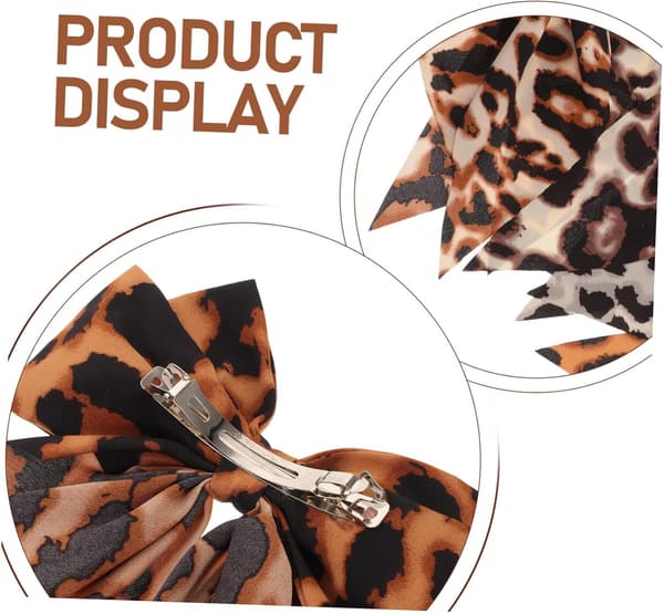 4 stk. Kæmpe Hårbuer med Leopardprint Håndlavede Satin Hestehale Baretter