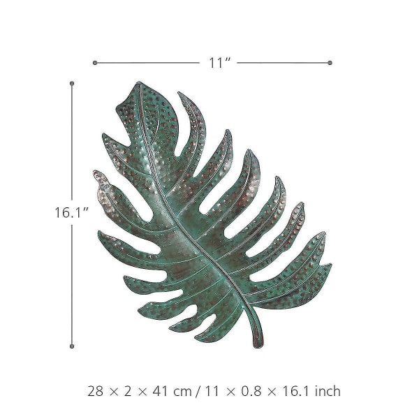 Teollinen Vihreä Lehti Seinätaide Rauta Seinäkoriste Riippuva Koriste