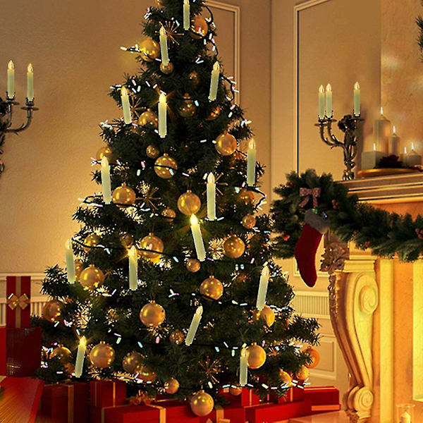 Julgransdekoration, 10 st Klippbara Ljus Varmt Vit, Flammlösa Ljus Med Fjärrkontroll Timer, Jul Led Ca