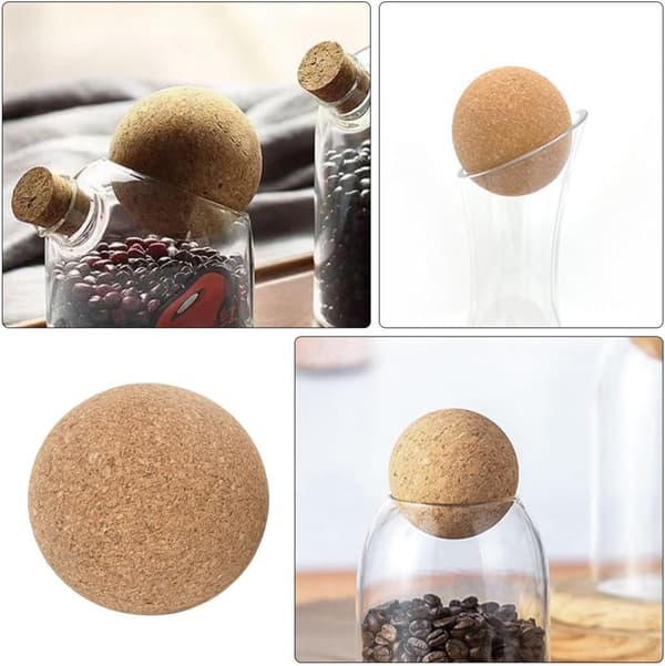 Træpropkugleprop Vinkaraffelprop 10 cm Naturtræsmateriale