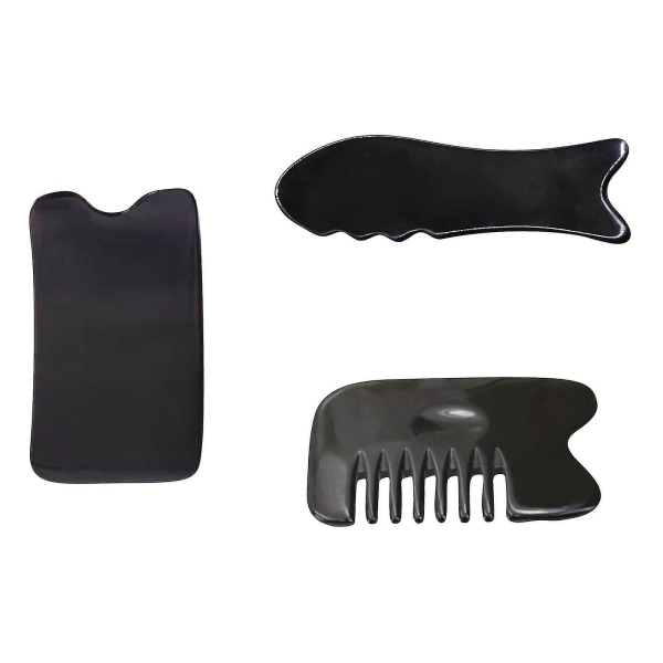 Guasha Facial Tools Black Horn Guasha Comb Guasha työkalu kasvoille Body Guasha