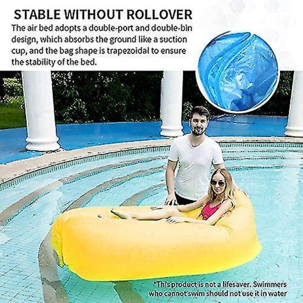 Oppblåsbar Lounger Sofa Utendørs Foldbar Luftmadrass Reise