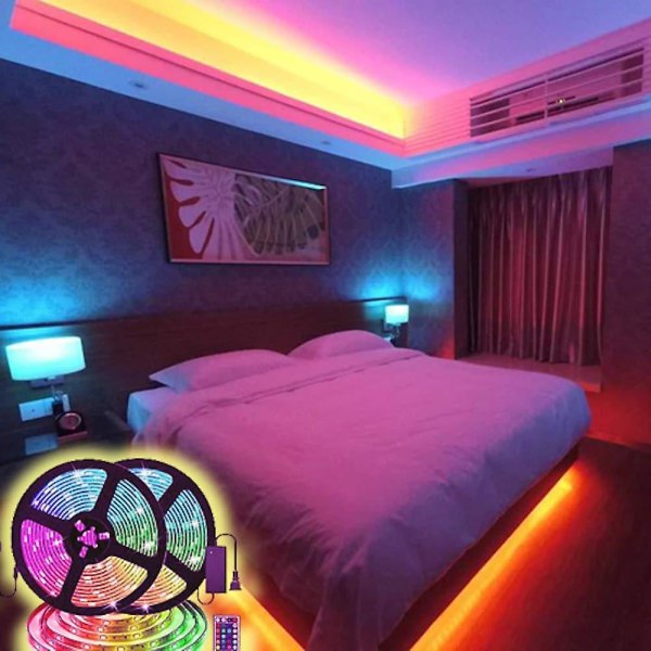 Vanntett LED-lysstripe 2x5m RGB 5050 SMD 10mm 300
