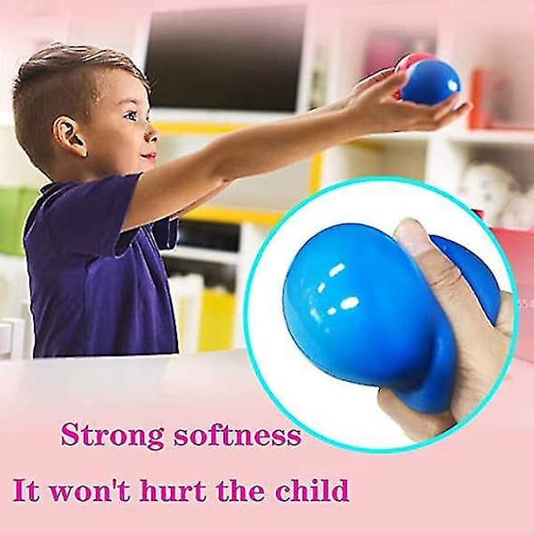 8 Fargede Sticky Globbles Ball Stressleker