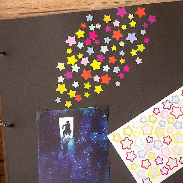 6 Ark Selvklæbende Fotoalbum Håndværksstickers Hjerter