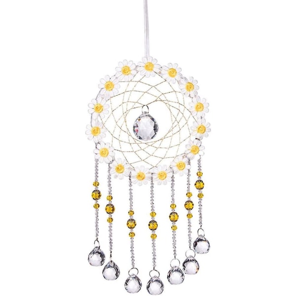 Krystal gul blomst drøm krystalkugle prisme hængende vedhæng Ornament formet liv træ hængende
