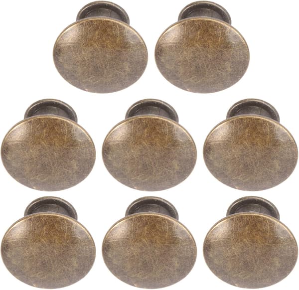 Skapknapper 8 stk. runde antikk bronse skuffehåndtak metall solid enkel installasjon