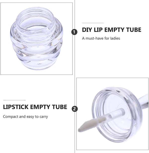 15 stk. honningkrukkeformede påfyllbare leppepomadebeholdere, leppeglansrør i plast for reise-DIY-glans