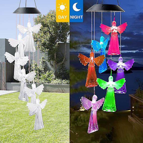 Solcelled Vindklokker, Vindklokker med Farveskiftende LED-Lys