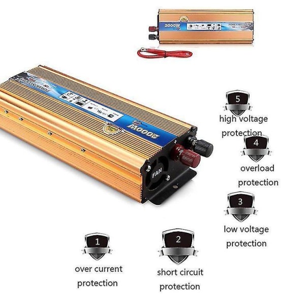 4000w Peak Modificeret Sinus Bølge Strøm Inverter Dc 12v Usb