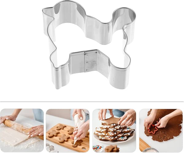 Kjeksform Non-Stick Rustfritt Stål Hundeform 4 stk Bakeverktøy Enkel å Rengjøre