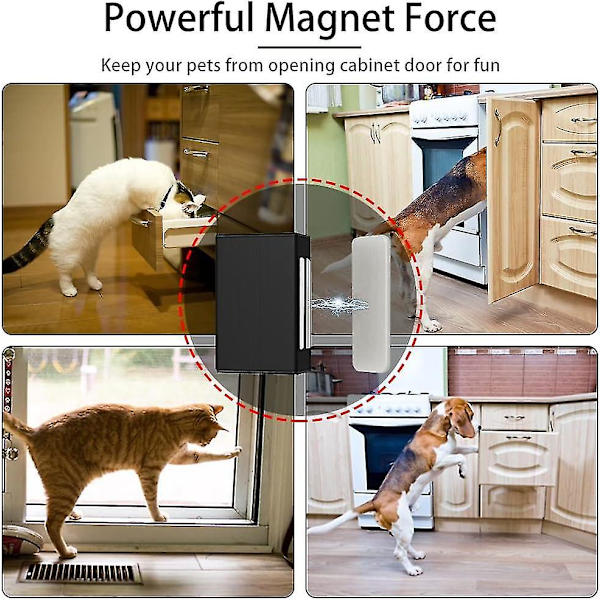 4 kpl itseliimautuvia ovien magneetteja kaappioviin, päivitetyt ovien magneettilukot huonekaluille, magneettilukko, vahva kaapin magneettilukko, laatikot Black