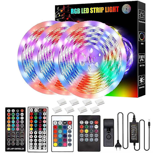 LED Smart Strip Lights 10m 20m 30m RGB Musikk Synkronisering