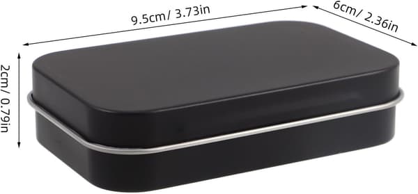 2 st mini rektangulära metallburkar med gångjärnslock 95x60x22mm bärbara förvaringsbehållare