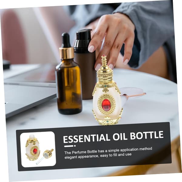 15 ml rød glassparfymeflaske påfyllbar mini aromaflaske eterisk oljebeholder