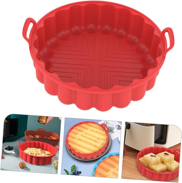3 stk. gjenbrukbar silikonmatte til airfryer for baking og matlaging