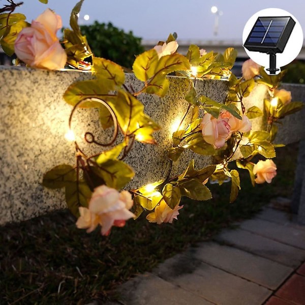 Solrosor med LED-ljusslinga för utomhusbruk 2m 20LEDs Rattanlampor