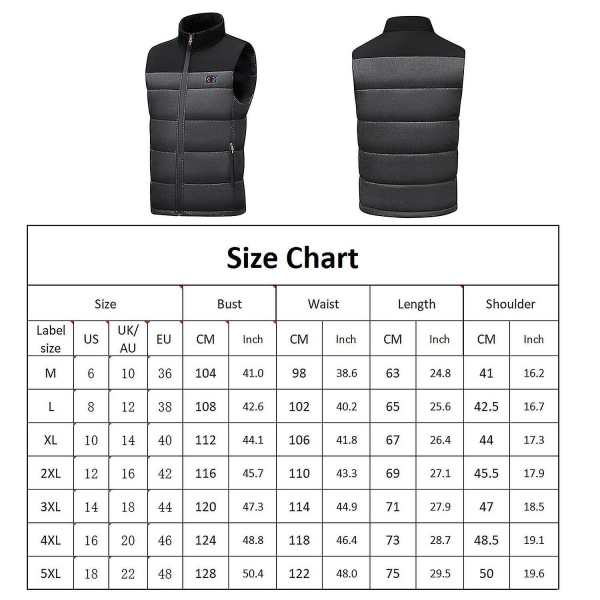 Elektrisk oppvarmet vest vintervarmer oppladbar