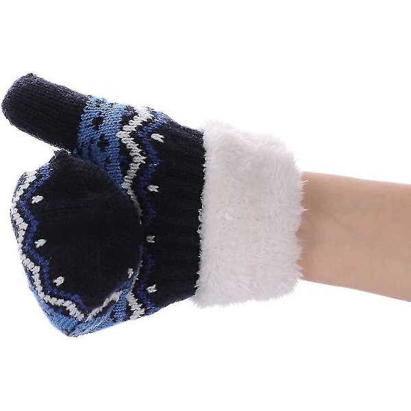Vinterhandskar Tjocka Snöflinga Barnhandskar Plysch Stickade Vantar Varma Mjuka Skyddande Handskar Vinter Utomhus