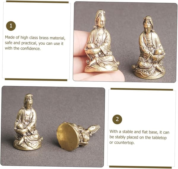 4 stk. stilfuld messing Buddha-statue Yin-pynt Boligindretning Buddha-figur