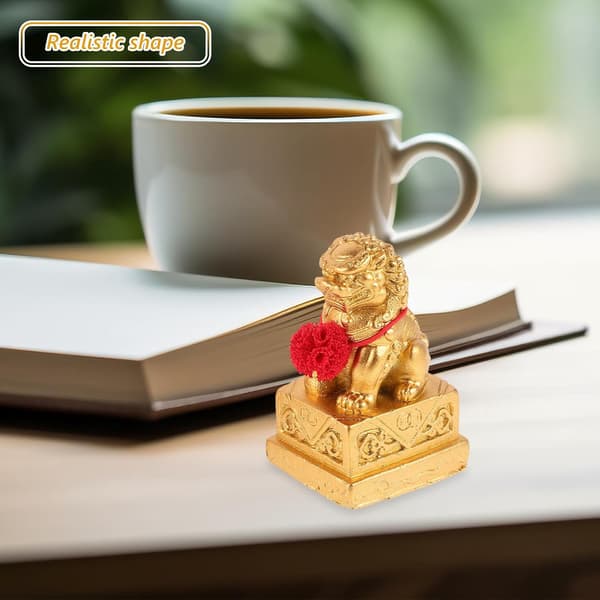 2 st maskot hundar harts statyer hem lejon prydnad robust material intrikat design historisk