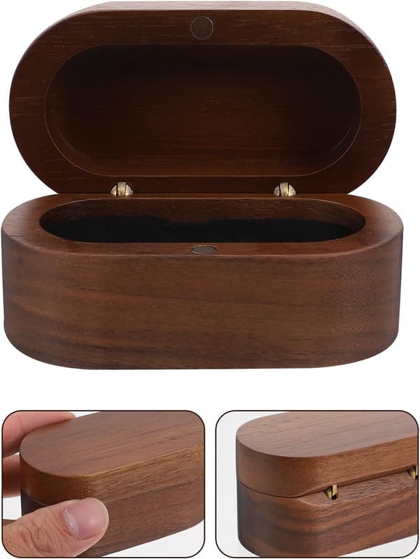 Gitarrplektrum Organizer Box Trä Robust Bärbar Hög Hållbarhet Kaffefärgad Förvaringslåda