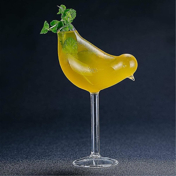 Fugleformet cocktailglas 5 Oz/150 Ml 2 stk. Unikt champagneglas 2 stk. glasvarer velegnet