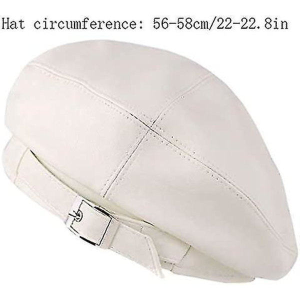 Falsk Læder Solid Militær Beret Hat Til Kvinder Piger Retro Stil Britisk Beanie Hat Cap