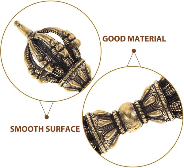 Messingstøder Ornament Husholdnings Vajra Støder Antik Stil Letvægts Gylden Messing Dekoration