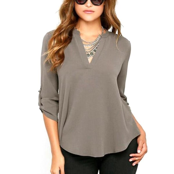 Kvinner Hult Mesh Nett T-skjorte Lang Erme Blonder Bluse
