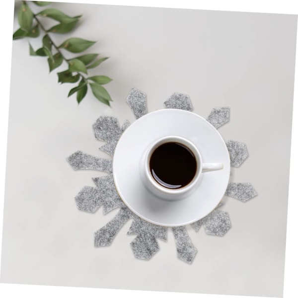 Snöflinga Underlägg Jul Filt Set 8-pack Koppmattor Snöflinga Design Värmeunderlägg för Kök