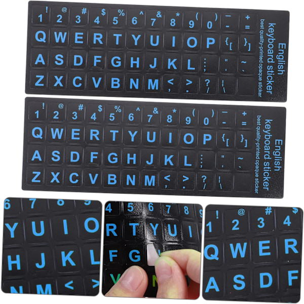 6 stk. Universal Engelsk Tastatur Klistremerke Erstatning Laptop Tastatur Bokstaver Klistremerker Sett Frostet Overflate